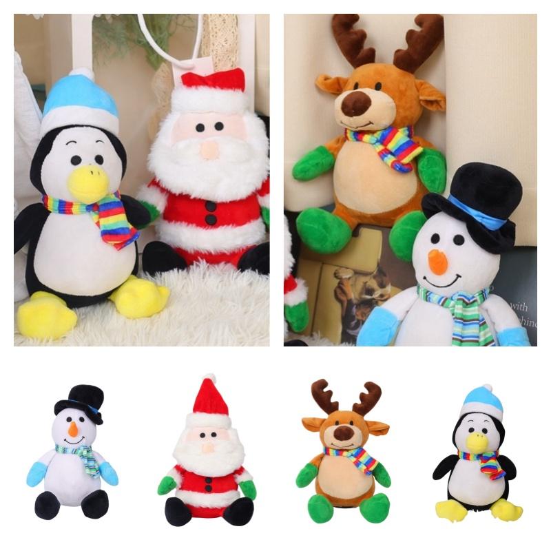 Christmas Santa Claus Plush Toy Cute Reindeer Stuffed Animal Holiday Gift 21cm