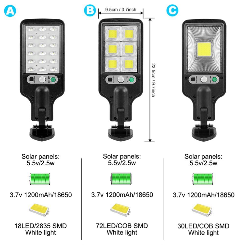 

Солнечные уличные фонари Наружный настенный светильник Дорожный фонарь 3 режима освещения Водонепроницаемый PIR-датчик движения Патио Садовое охранное освещение для садового патио B-1PC белый