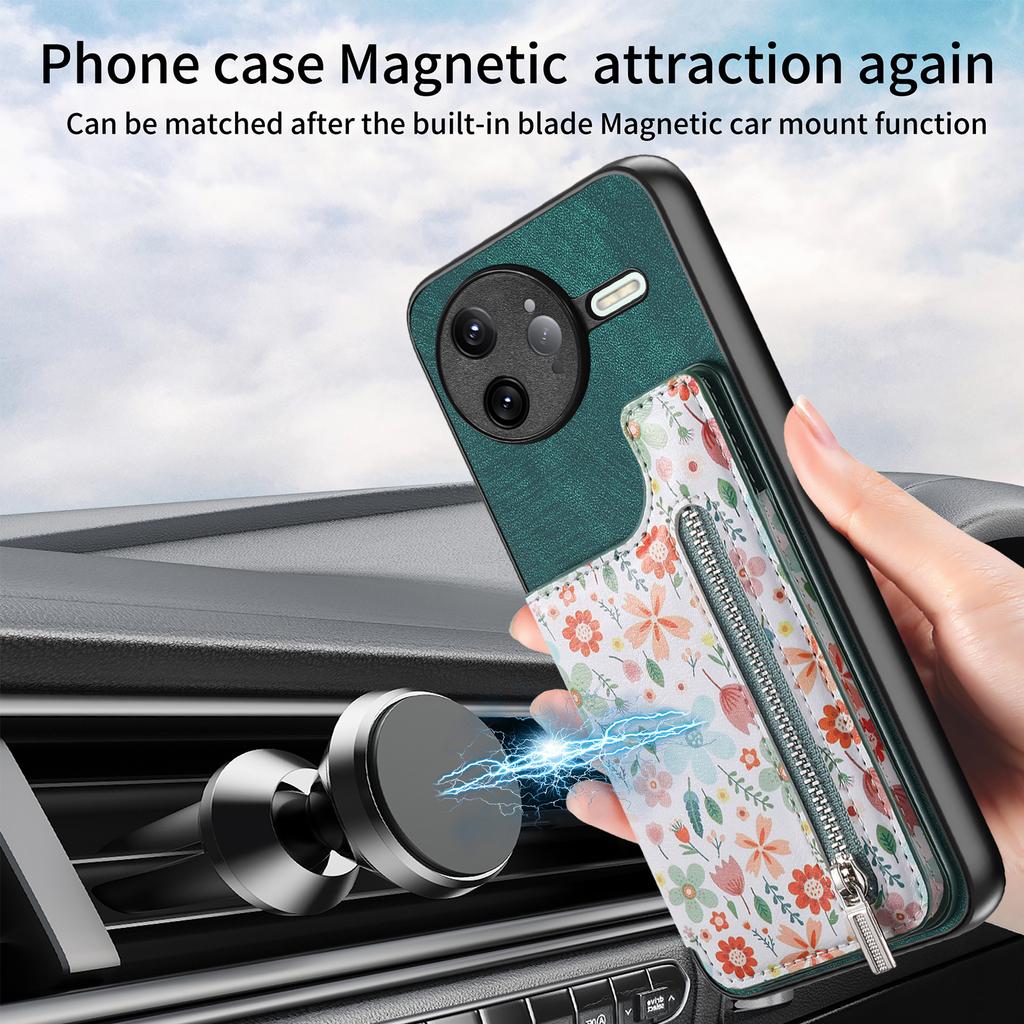 For Xiaomi Poco F7 Ultra 5G/Xiaomi Redmi K80 Pro 5G Leather Phone Cover with RFID Blocking Zipper Card Bag Kickstand