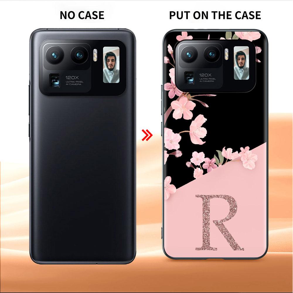 Case For Xiaomi Mi Poco X3 X4 NFC M3 Mi 11 11T 10 T 9T 12 9 10T Lite Silicone Back Phone Cover Custom Cherry Blossom Initial M