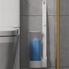Weiße transparente Toilettenbürste, langlebiger, wegwerfbarer Ersatzbürstenkopf, Toilettenreinigungsbürsten-Set, Haushaltsreinigungszubehör