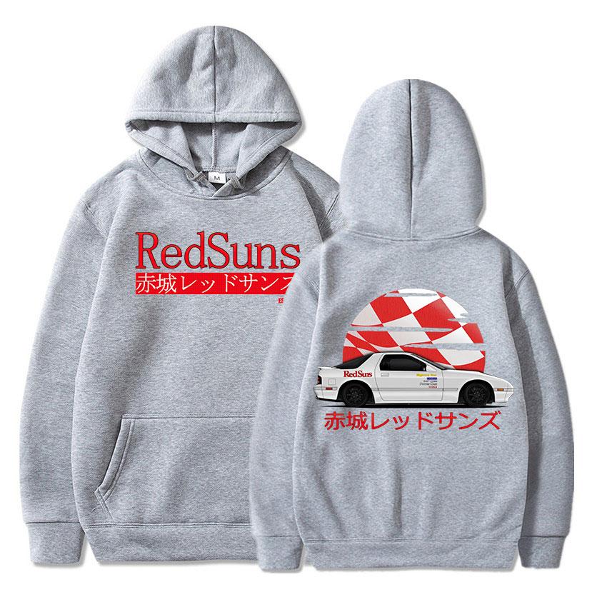 Initial D Drift Akagi RedSuns Hoodie Japanese Anime AE86 Unisex Women Fashion Hoodies Streetwear JDM Automobile Culture Sweatshirts