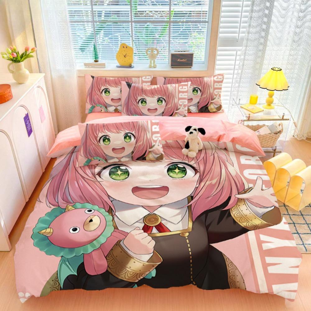 

Мультяшная аниме-девочка, Наборы постельного белья из микрофибры, Детский декор для кровати Пододеяльник для подростков взрослых 3 предмета на молнии Декор комнаты 90x200cm