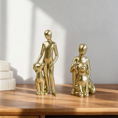 Haustierskulptur Heimdeko Niedliche Mann und Hund Statue Dekoration Büro Wohnzimmer Schlafzimmer Zuhause Erinnerungsgeschenke für Tierliebhaber