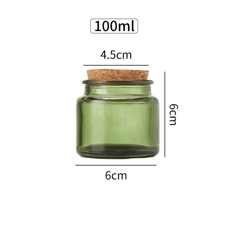 Mini Glass Aroma Candle Holder with Wooden Stopper, Available in 100ml & 200ml, Tea-Colored