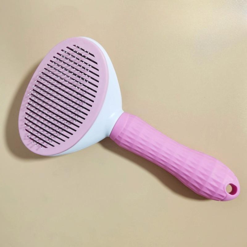 

New Hot-selling Pet Dog Brush Cat Self Cleaning Hair Remover for Dogs Cats Grooming Dematting Comb Cleanin Fur Pet Supplies рожевий