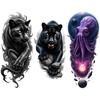 3pcs Temporary Tattoo Rabbit Colorful Realism Jellyfish Panther Waterproof Long-lasting Body Stickers Fox For Men Shoulders