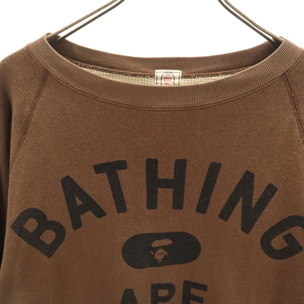 A BATHING APE made in Japan Long sleeve sweat trainer S Brown Women Used