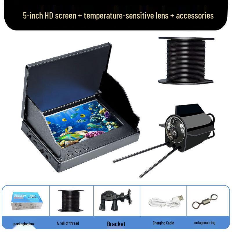 2024 HD Fischfinder mit Unterwasserkamera, Temperatursensor & Nachtsicht für das Angeln