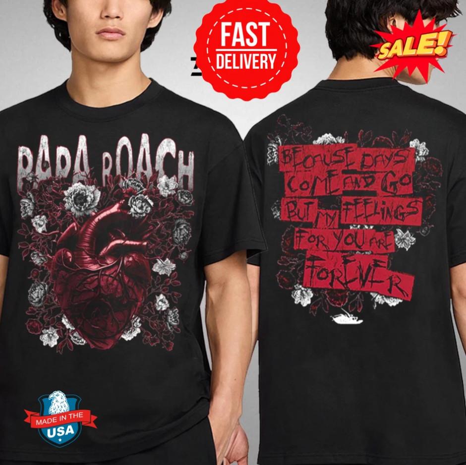 Papa Roach The Rise Of The Roach Tour 2025 Tshirt size S5XL Unisex T-Shirt XXXXL