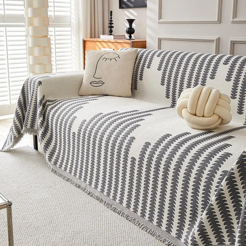 

Полотенце для дивана Ins Style из шенилла с кисточками, двухстороннее, для гостиной, кемпинга, пикника, большого одеяла, отдыха, пляжного полотенца 180x130