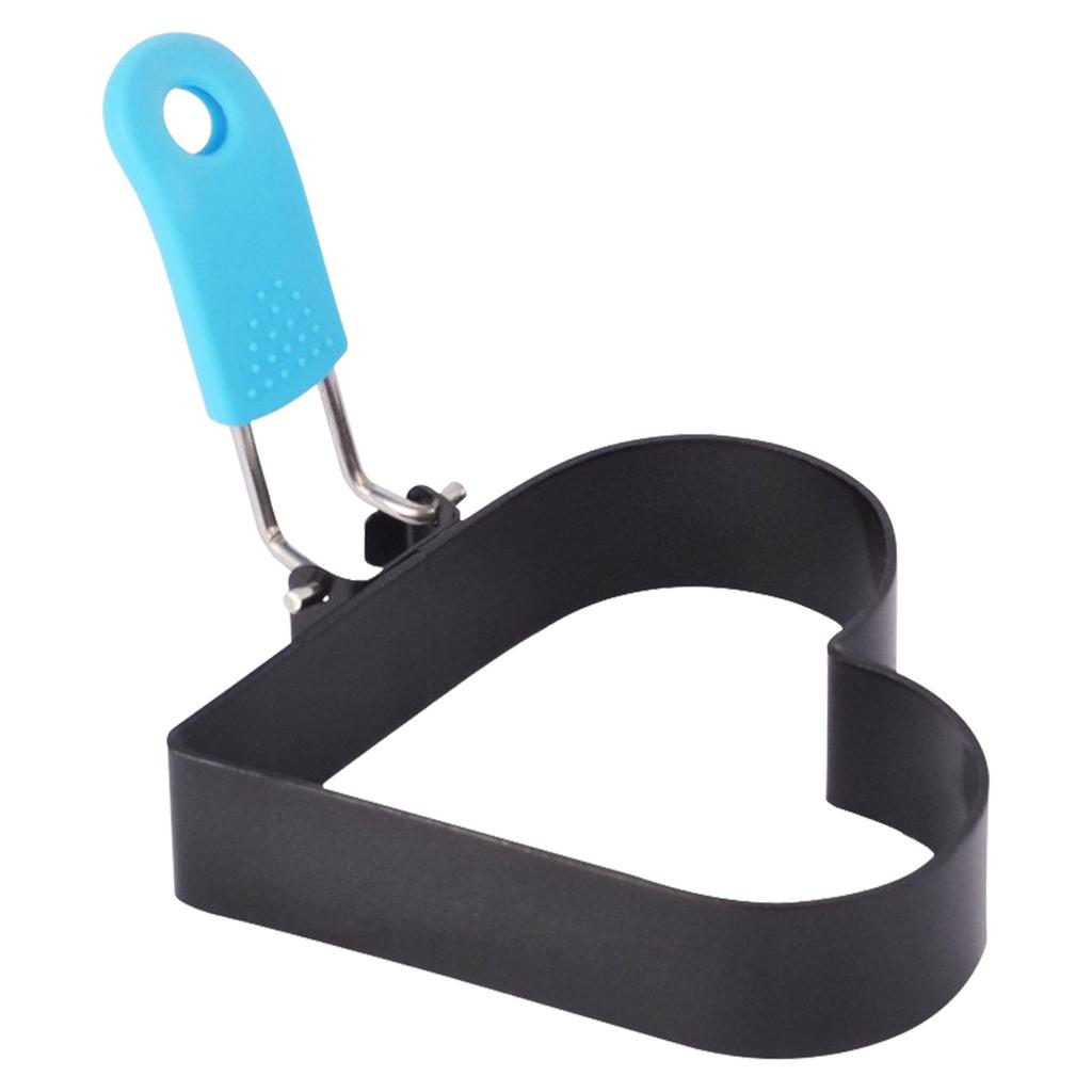 Egg Ring With Foldable Handle, Stainless Steel Heart Shaped Egg Rings For Frying Eggs, English Muffins, Cooking Breakfast Sandwich Burger