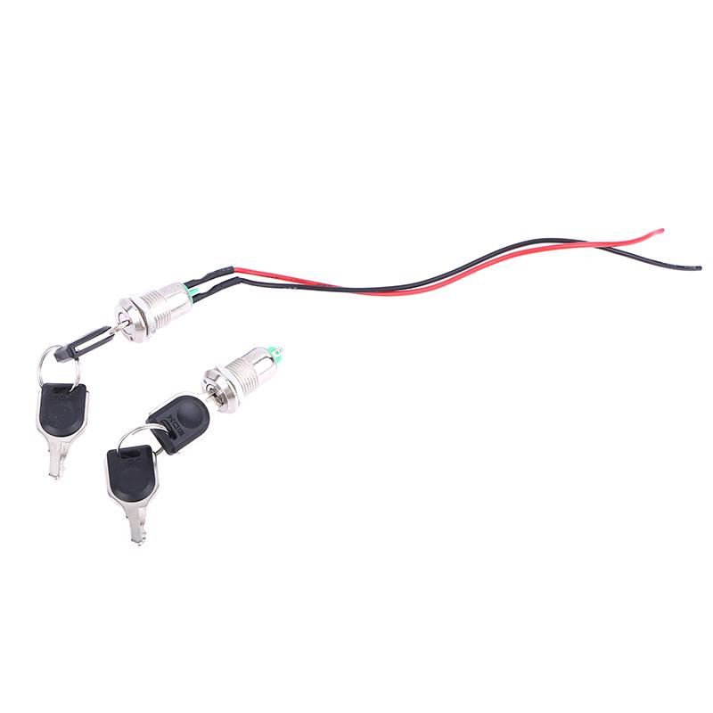 1Pcs 12Mm Zinc Alloy Electronic Key Switch With 2 Keys On Off Phone Lock Security Power Button Tubular Terminals 2 Position 1A