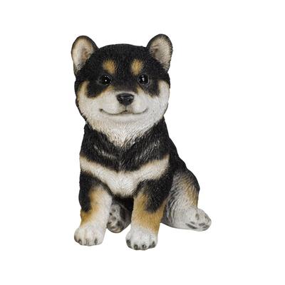Ubia Shiba Inu Preto 13 x x cm Boneca Estatueta Ornamento Animal Decoração de Jardim Cão (Médio) 11.5 16.5 H16039-1-1