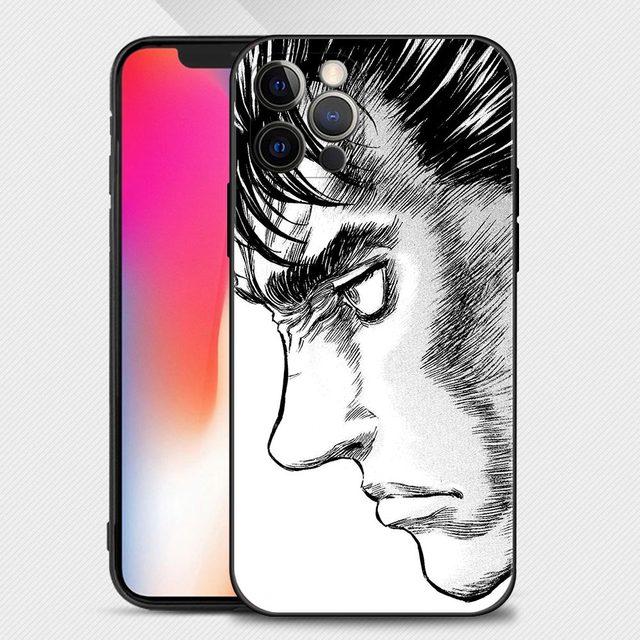 Telefon Fall Für Iphone 14 13 12 11 Pro Max Xs Max Xr X 7 8 Plus 12 Mini 6s Silikon Capa Schwarz Shell Berserk Guts Anime