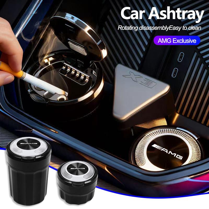 LED Car Ashtray Odor Proof Ashtrays Trash Can Accessories For Mercedes Benz AMG W203 W205 W206 W211 W220 W212 W221 GLK GLE GLC ETP7