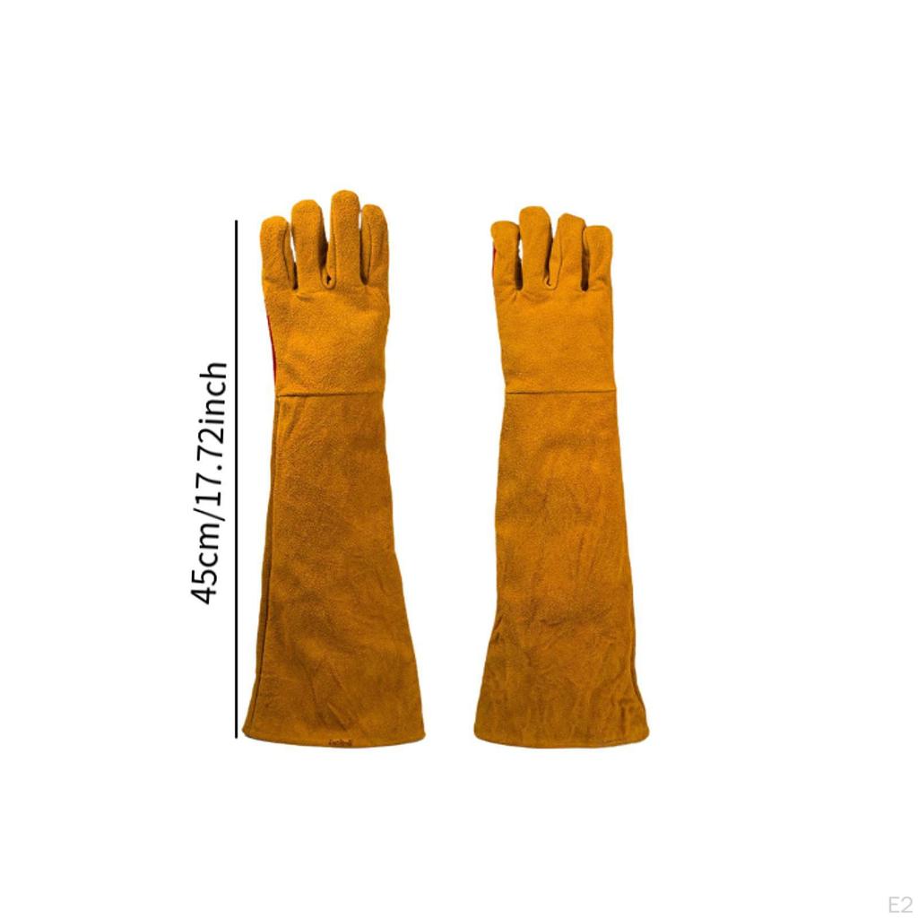 Heat And Water Resistant Long Welding Gloves, Versatile for Grilling, Work, Fireplace, Baking