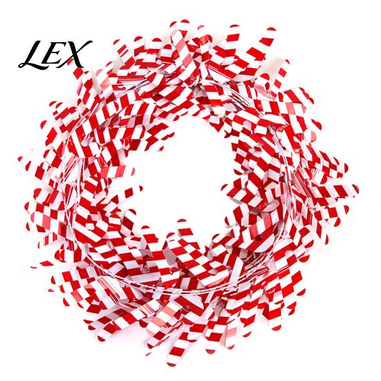 Lightweight Bendable Garland 24.6FT Christmas Wire Garland, Red Green Leaves/Striped Candy/Snowflake Shiny Tinsel Window Lintel Greenery Garlands for