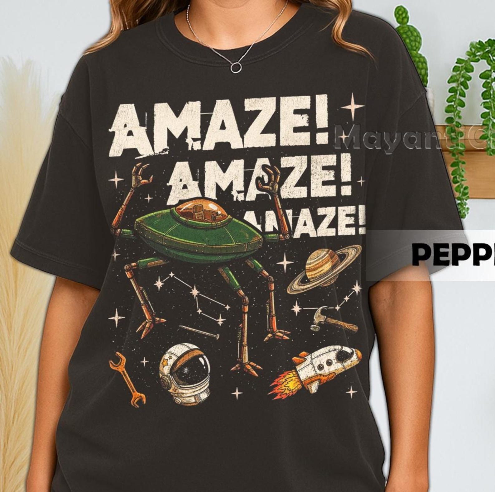 Retro 90 s Comfort Colors Project Hail Mary Amaze, Rocky Alien Sci-Fi T-Shirt Graphic T-Shirt, Funny Shirt, Amaze Project Hail Marry Shirt 3XL