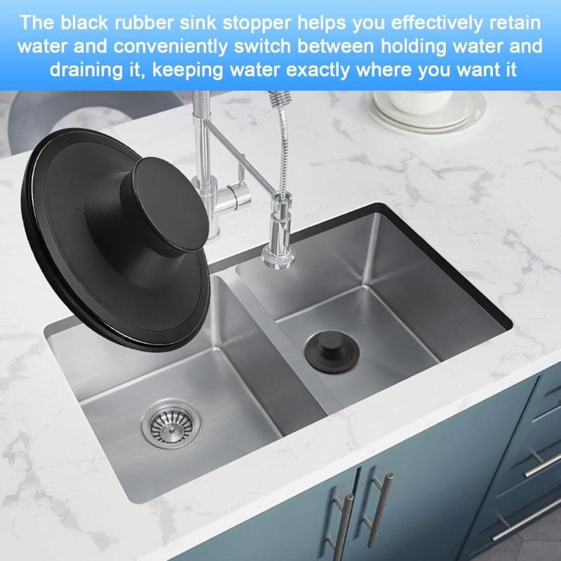 2Pcs High Strength Rubber Drain Plugs 84mm Sink Stoppers for Kitchen Sink Suitable for Standard 3 1/2 Inch Drains