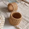 Natural Material Handwoven Rattan Napkin Rings Solid Color Handmade Rattan Napkin Buckle  Tableware
