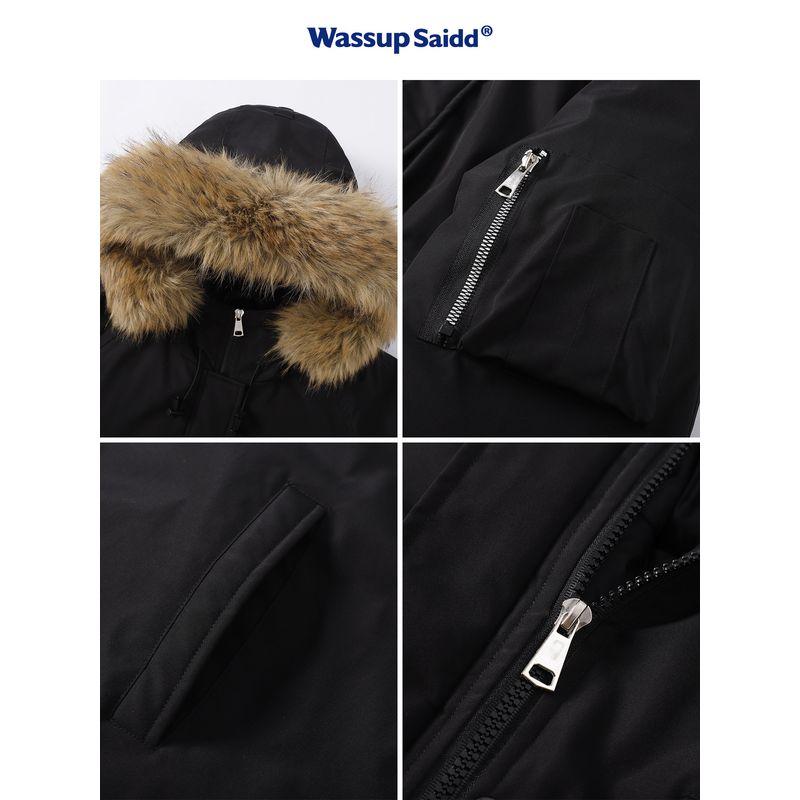 Wassup Saidd Fur Collar Parka 2025 New Men's Winter Thickened Warm Cotton Coat Jacket Thickened and Warm