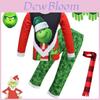 Pijama Fantasia Cosplay Monstro Verde Festivo de Natal O Grinch Para Crianças