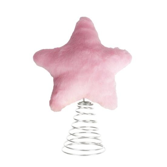 Star Tree Topper Furry Star Christmas Treetop Ornaments for Winter