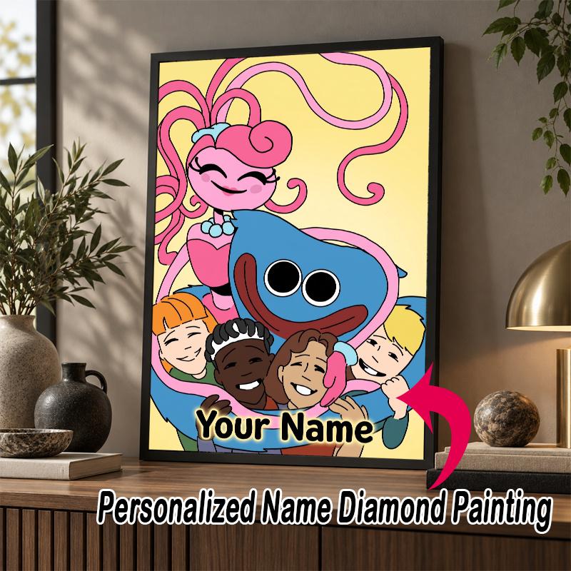 Custom Name Poppy Playtime 5D Diamond Painting Personalized Full Drill Diamond Art Kit Gift