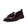 Summer leather shoes, summer new pointed bow shoes