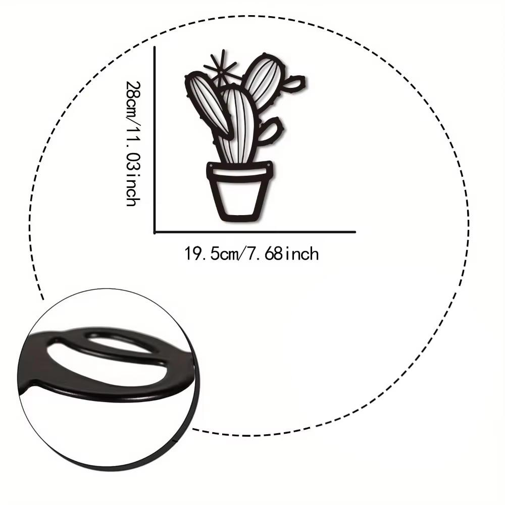 1pc Cereus Metal Cactus Wall Art Modern Metal Wall Sculpture Stylish Cactus Design Elegant Wall Decor for Contemporary Spaces