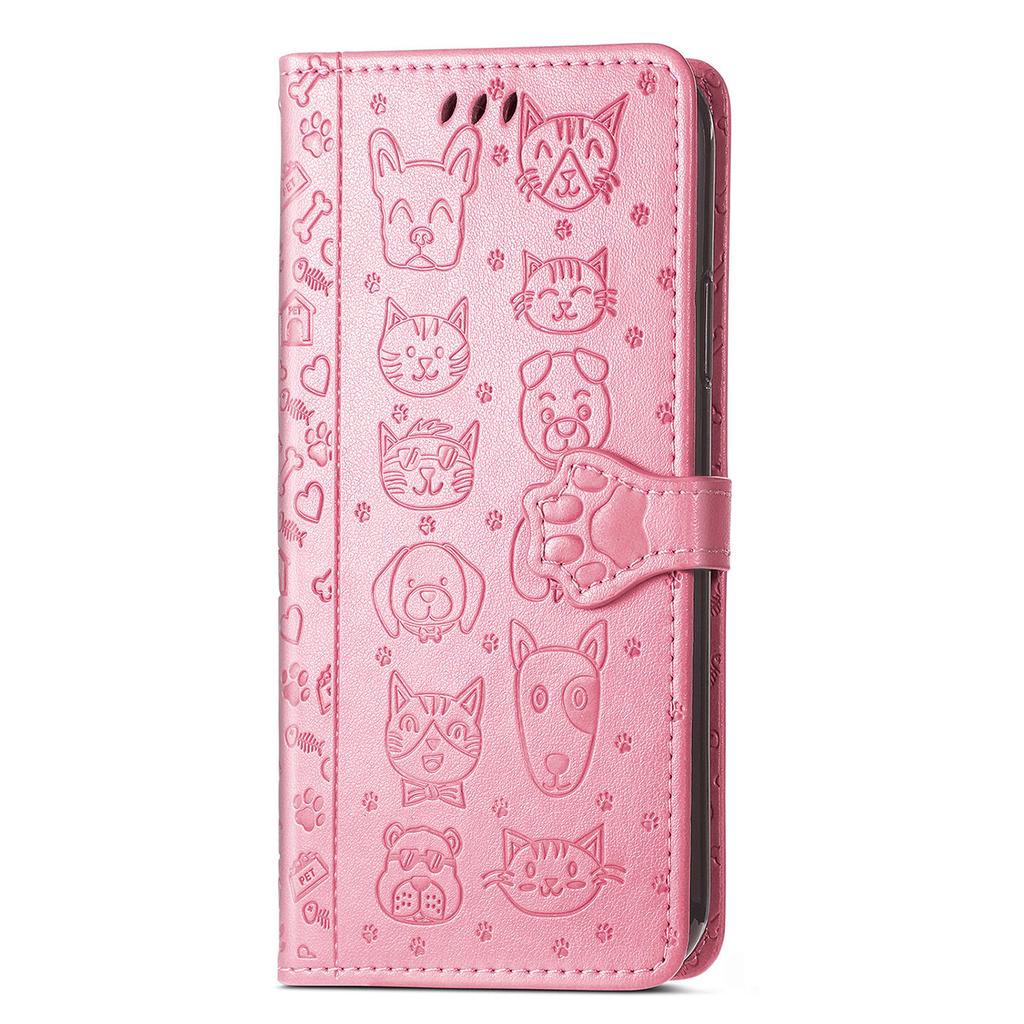 Pro Xiaomi Poco M8 Pro 5G/Redmi Note 15 Pro+ 5G (Globální) Pouzdro Flip Wallet Kožené Pouzdro na Telefon s Roztomilým Vzorem Kočky a Psa