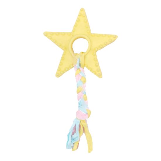 Hundespielzeug Sternform Welpen Zahnungsspielzeug mit geflochtenen Stoffstreifen Interaktives Hundezahnreinigungsspielzeug für kleine und mittlere Hunde