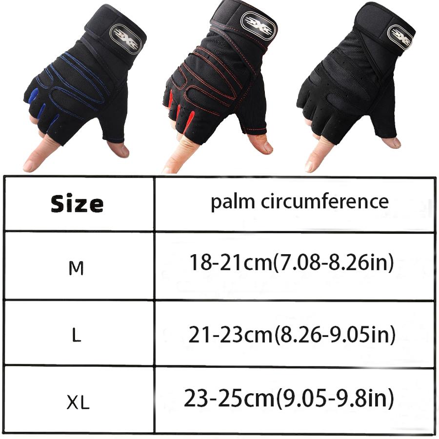 Half-Finger Weightlifting Non-Slip Gloves - 1 Pair Breathable Fitness Gloves For Dumbbell, Strength Training, Riding, Cycling
