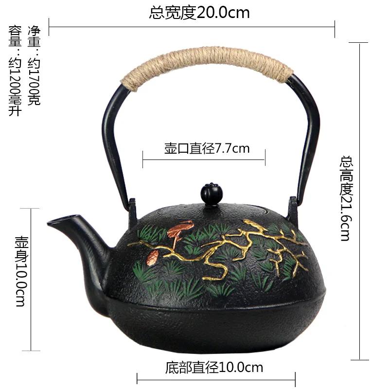 Ceainic din fontă, stil japonez, lucrat manual, pentru fierberea apei și prepararea ceaiului, accesorii pentru ceai Kung Fu acasă