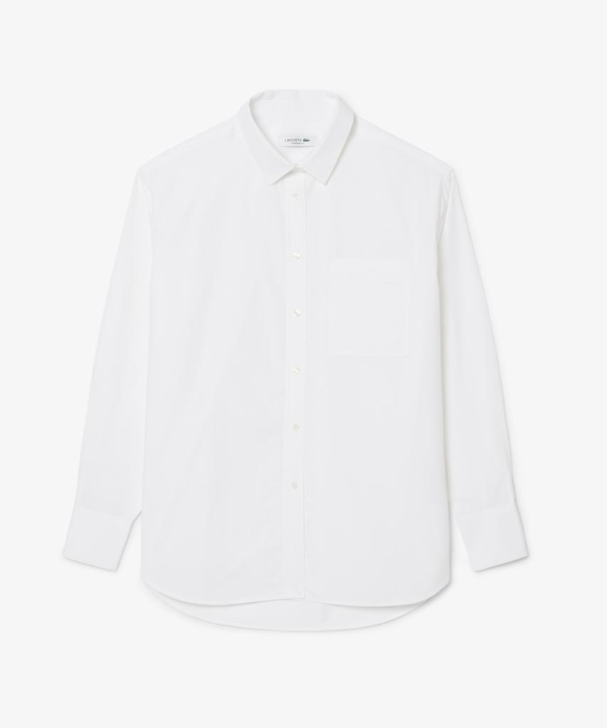 LACOSTE Women'S Oversized Classic Poplin Shirt Cf1054-56G 001