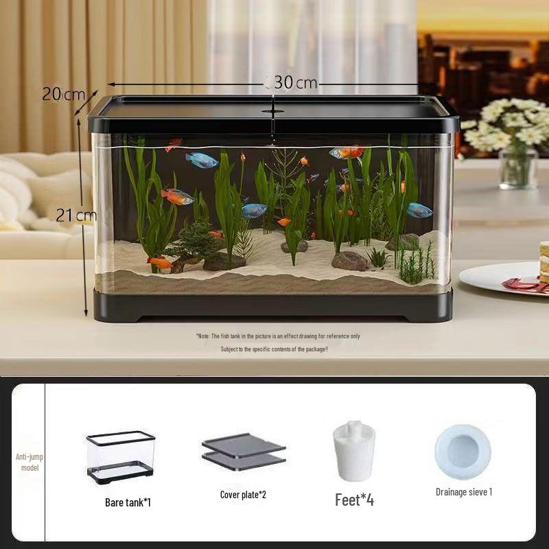 2025 Eco-Friendly Acrylic Fish & Turtle Tank with Drainage and Lid for Living Room