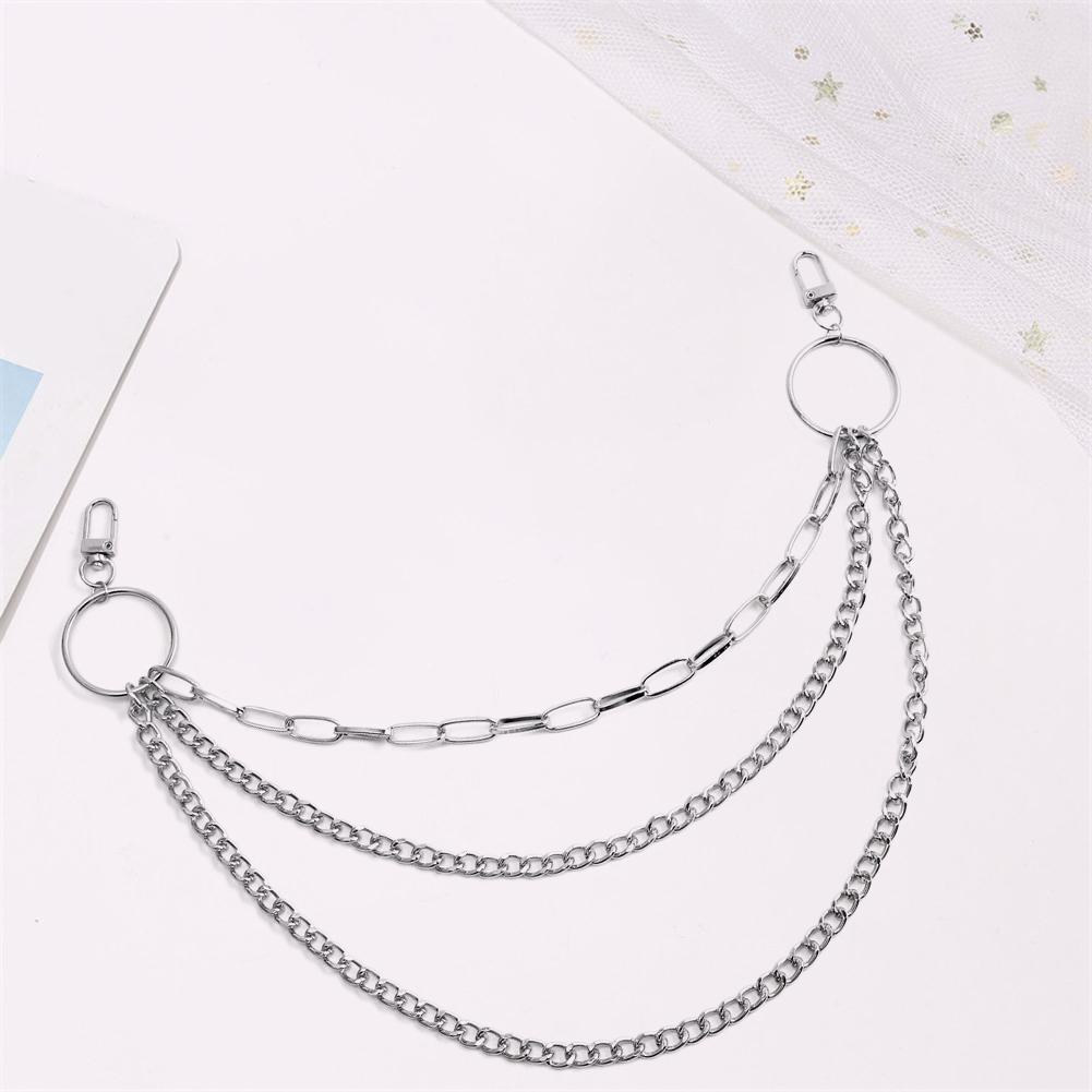 Alloy Layered Waist Link Chain Jewelry Fashion Unisex Punk Hiphop Hook Trousers for Men Women for Party Supplies Wedding Travel