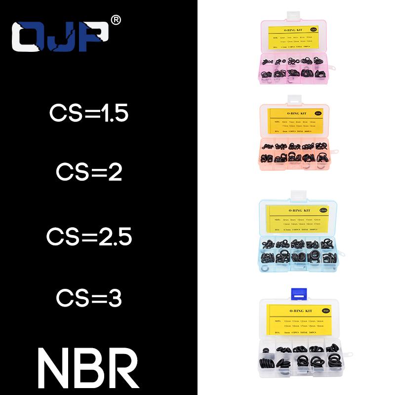 Thickness 1.5/2/2.5/3/1.8/2.65mm O Rings Rubber Seal NBR Sealing O-rings Nitrile Washer O-ring Set Assortment Kit Set Box-.-