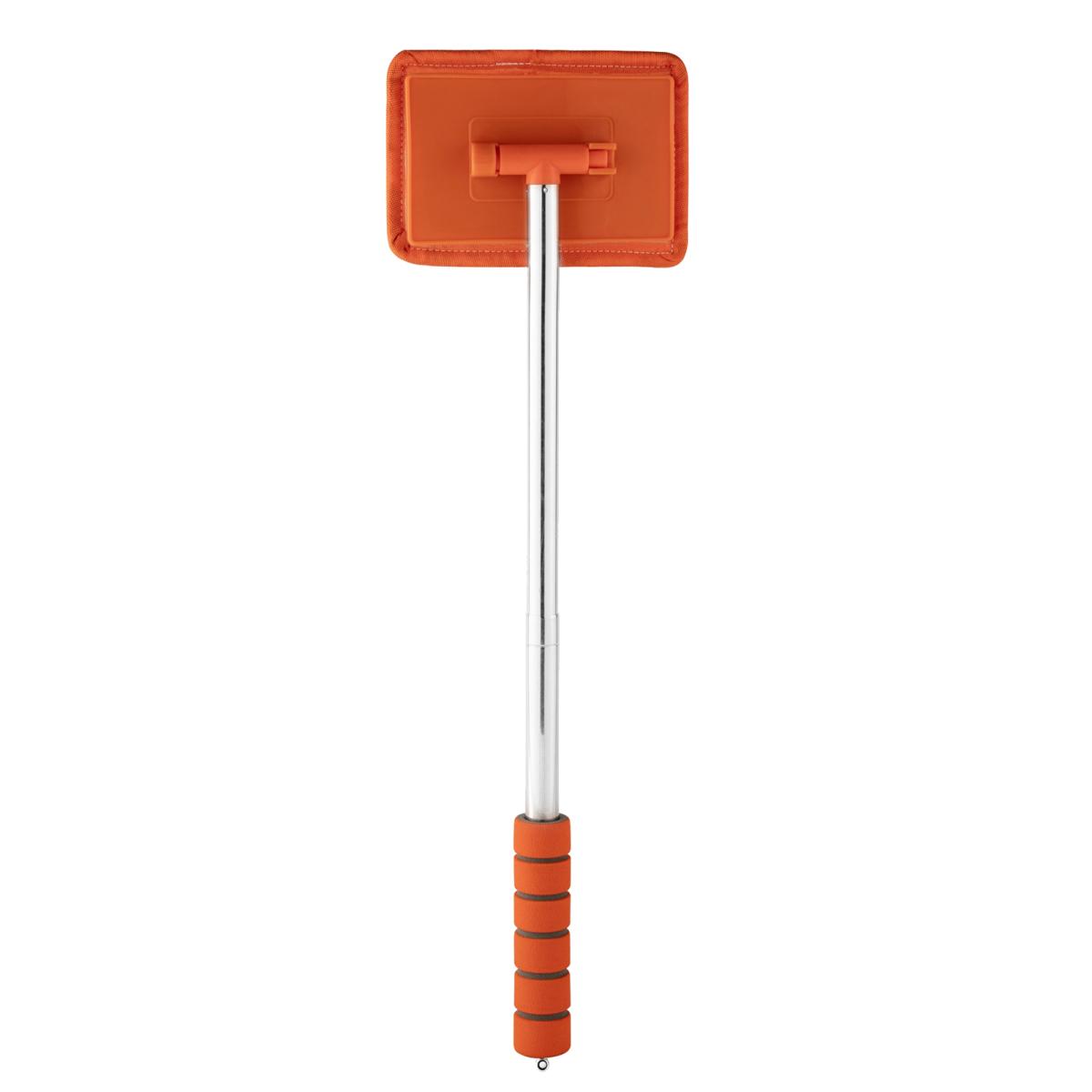 

Швабра для мытья окон с длинной ручкой, инструмент для чистки лобового стекла, аквариума, автомобильного внутреннего стекла, стеклоочистителя для ванной комнаты, кухни, столешницы, стеклянных стен, окон оранжевый