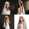 Fingertip Length Bride Veils with Flower Hairband Design for Elegant Bride Church and Outdoor Wedding Ceremony Dressingup