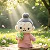 Cute Buddhist Monk Plush Keychain Cartoon Little Monk Stuffed Animal Pendant Zen Figure Key