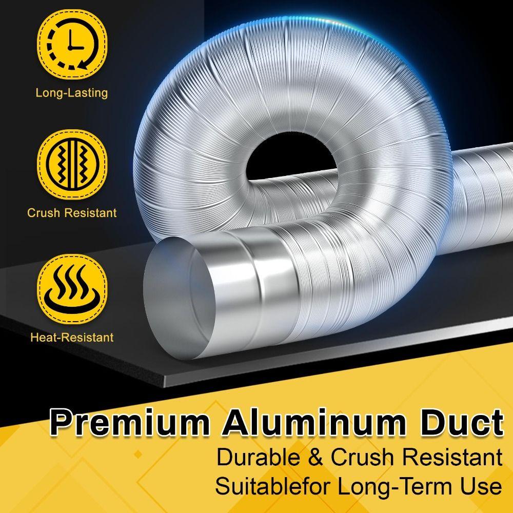Aluminum Dryer Vent Hose Insulated Air Ducting Professional Exhaust Pipe Ventilation