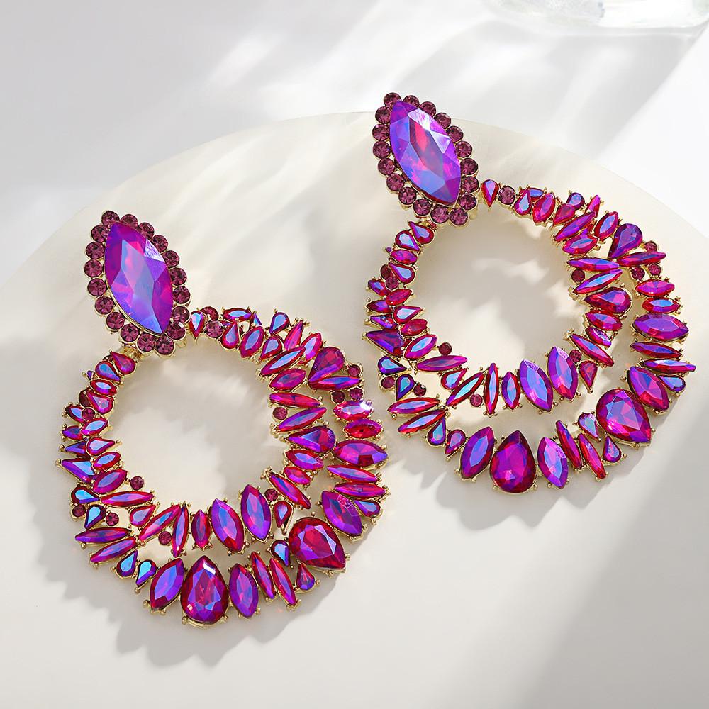 Elegant Round Geometric Alloy Earrings For Women Fashion Summer Trendy Jewelry