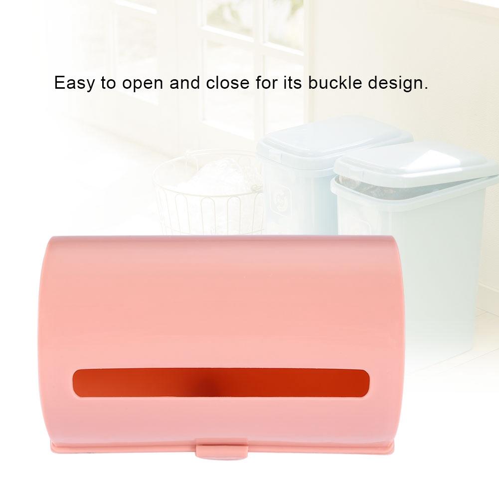 Selbstklebende Wandmontage Müll Müll Plastiktüten Aufbewahrungsbox Organizer Pink