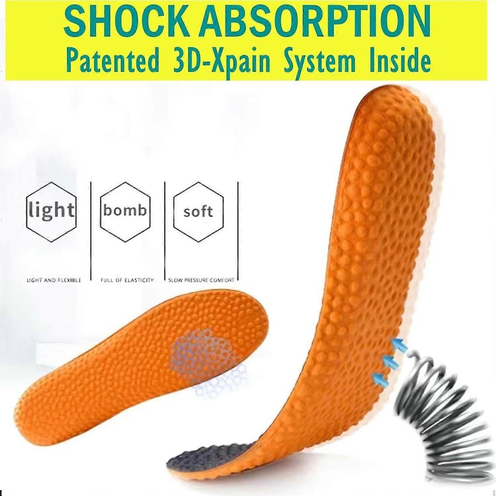 Sports Work Insoles Memory Foam Insoles for Women and Men 3D-Xpain Cushioned Pain Relief Shock Absorption Replacement Shoe Inserts Comfort