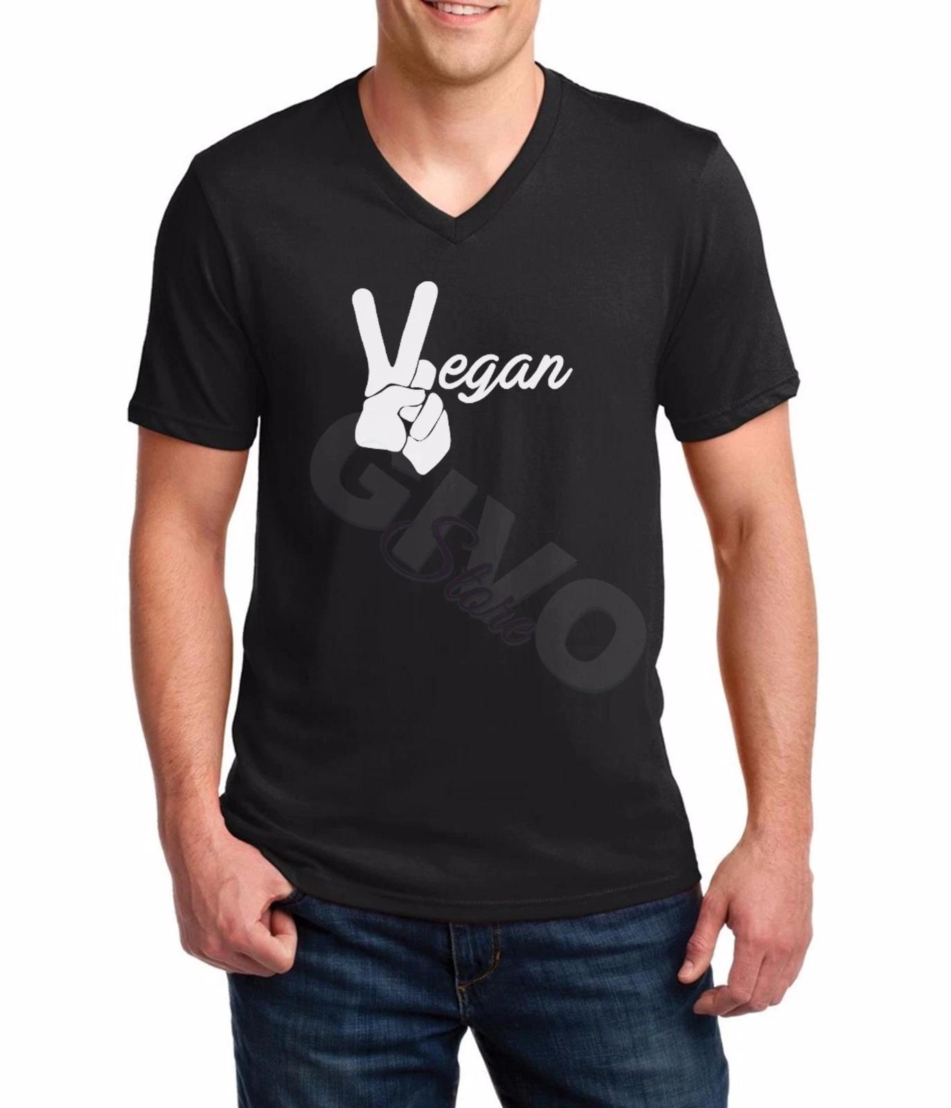 V-neck Vegan T Shirt Veganism Tee Love For The Animals T-Shirt Pet Lovers Veggie 3XL