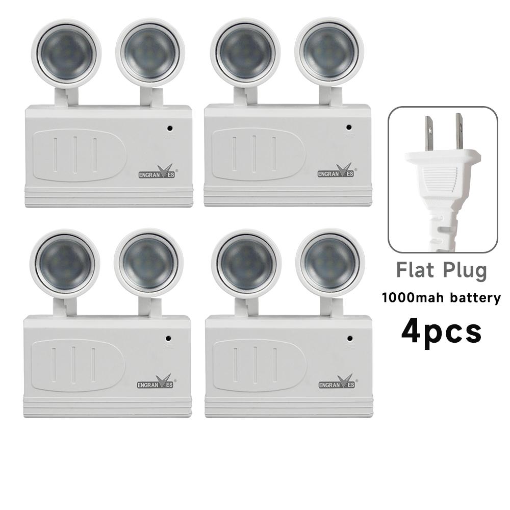 LED Emergency Lights Two Head Adjustable Commercial Emergency Lamp Fire Fighting Light Wall-mounted Rechargeable Exit Light