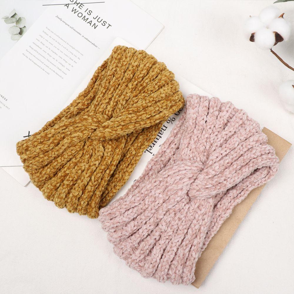 Fashion Candy Color Soft Elastic Knitted Headband Hair Accessories Wide Hairband Thick