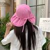 Unisex Foldable Summer Ladies Sun Hat with Drawstring Dopamine Fisherman Hat Wide Brim UV Protection Sun Protection Hat Outdoor